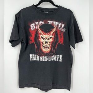 Vintage Cyber Y2K Men's WWE Undertaker Big Evil Pain Sin-Dicate Black M T-Shirt
